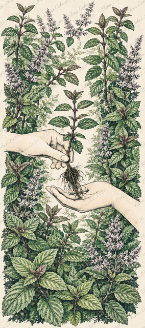 Mitcham peppermint original artwork